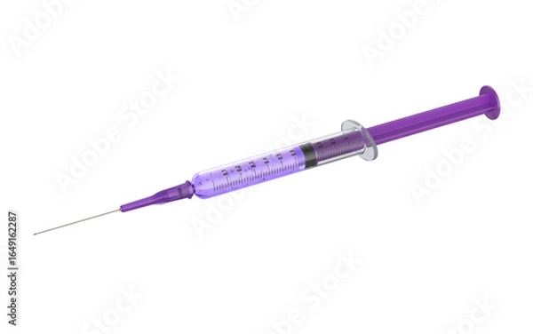 Fototapeta 3d render of a vaccine syringe isolated on transparent background
