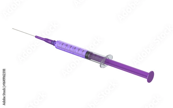 Fototapeta 3d render of a vaccine syringe isolated on transparent background