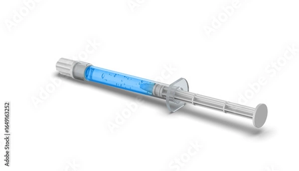 Fototapeta 3D rendering of a teeth whitening syringe isolated on a transparent background	