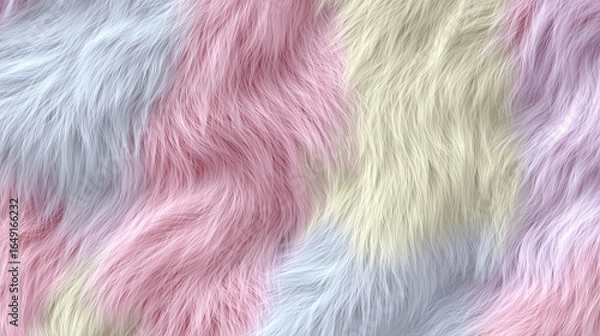 Fototapeta Soft pastel colored faux fur texture in elegant abstract wavy patterns