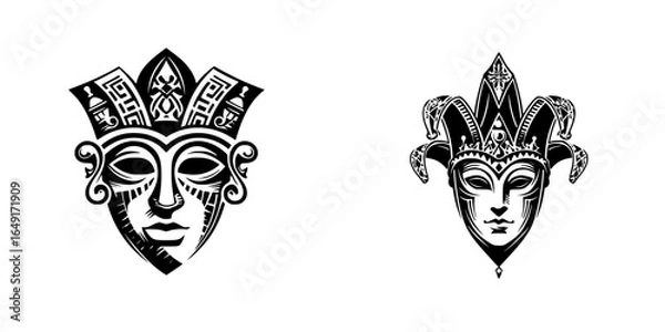 Fototapeta Traditional masks representing cultural heritage and artistry from diverse backgrounds