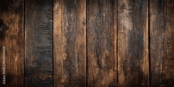 Obraz Dark, aged wooden planks form a rustic backdrop