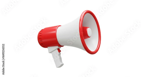 Obraz 3d red and white microphone speaker icon