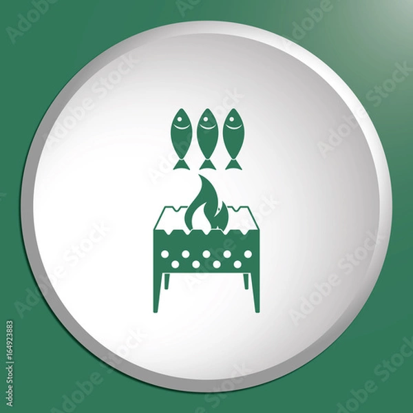 Obraz Grilled fish icon