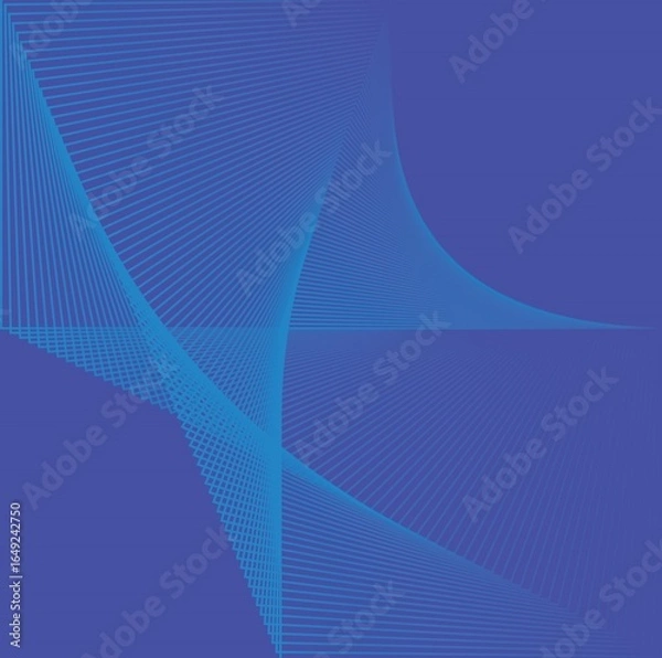 Fototapeta Abstract blue wave pattern on solid blue background