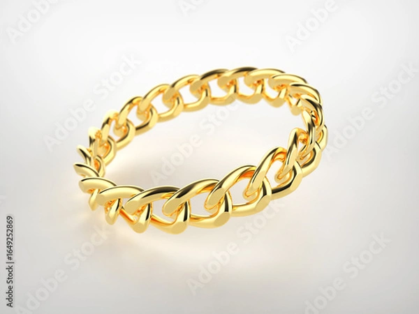 Obraz Gold bracelet on white background. 