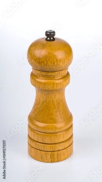 Obraz Light-colored wooden pepper mill