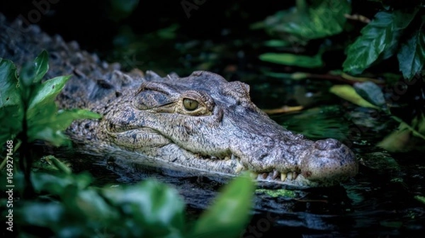 Fototapeta Close-up of an alligator in water