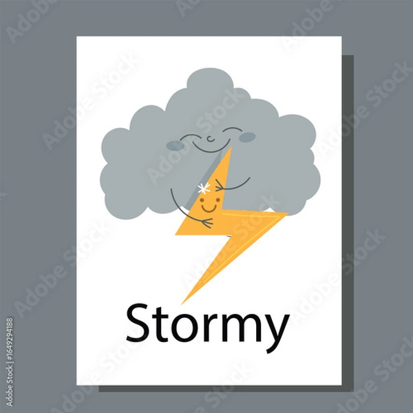 Obraz Stormy Weather – Flat Vector Illustration