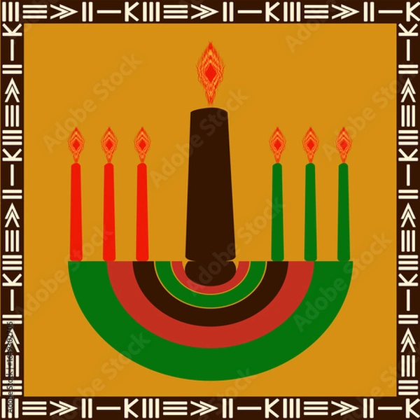 Fototapeta Kawanzaa festival, designed for fabric pattern, gift wrapping, printing or can be customized in vector format. illustration art 300 dpi