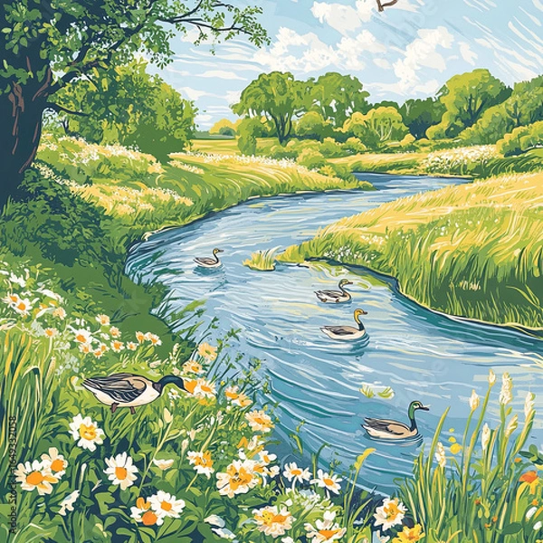 Obraz riverside scene