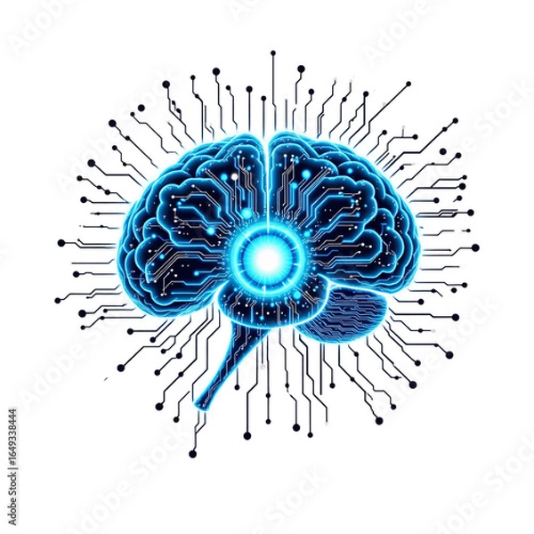 Obraz Innovative technology event showcasing artificial intelligence brain concepts in a digital environment