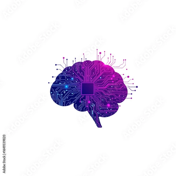 Obraz Exploring artificial intelligence concepts in a digital brain illustration technology graphic design abstract creative viewpoint