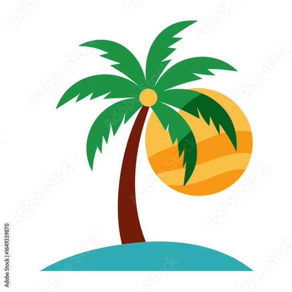 Fototapeta tropical island with palm tree