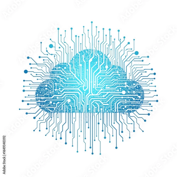 Obraz Cloud computing technology revolutionizes data storage solutions digital environment infographic modern viewpoint
