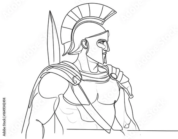 Obraz Line drawing of a Roman soldier