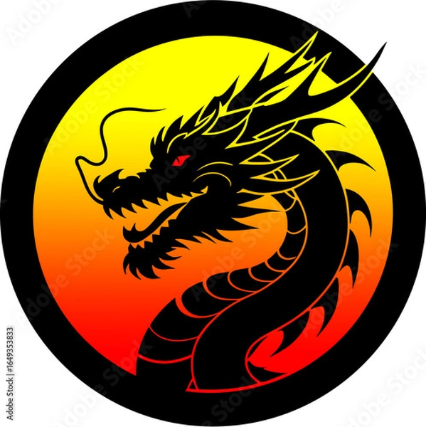 Obraz dragon logo red and yellow