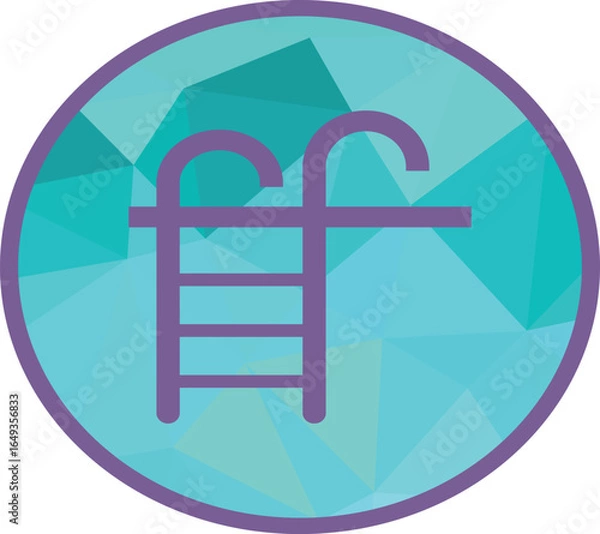 Obraz Swimming pool icon in modern geometric style. Ideal for summer, vacation, resort, recreation, spa, wellness, water activities, and architectural design projects