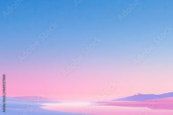 Fototapeta Pastel landscape at sunrise or sunset