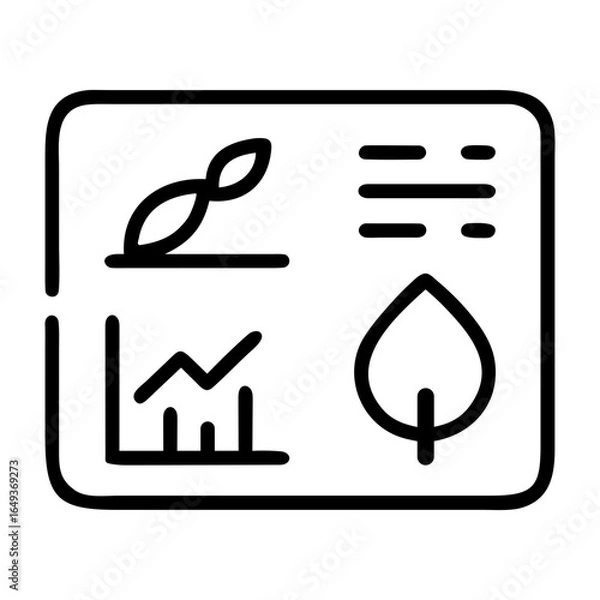 Obraz Simple icon set representing growth data and nature