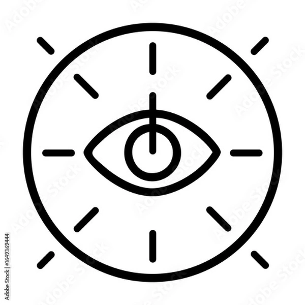 Obraz Stylized eye icon with target crosshairs and radial lines