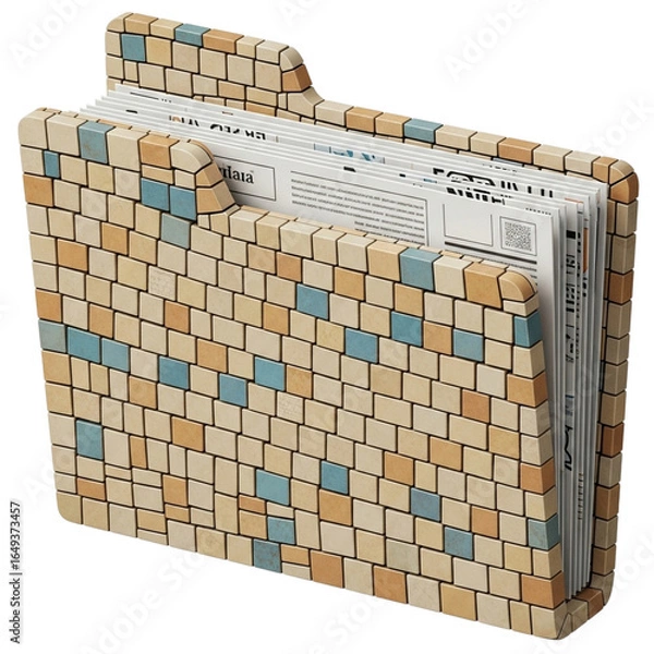 Obraz Mosaic folder isolated isolated on transparent background