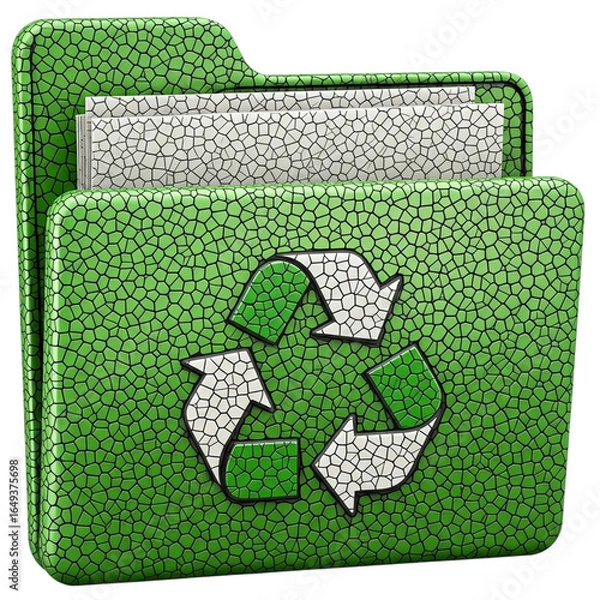 Obraz Green recycle folder isolated on transparent background