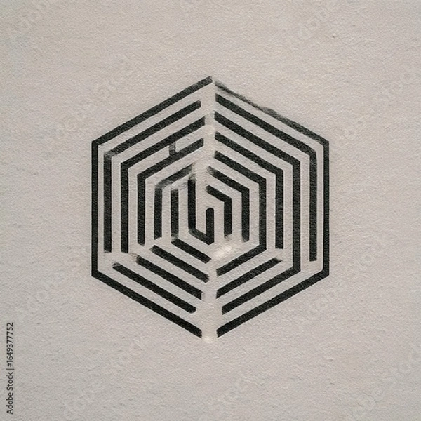 Fototapeta hexagonal maze logo logic and intelligence branding