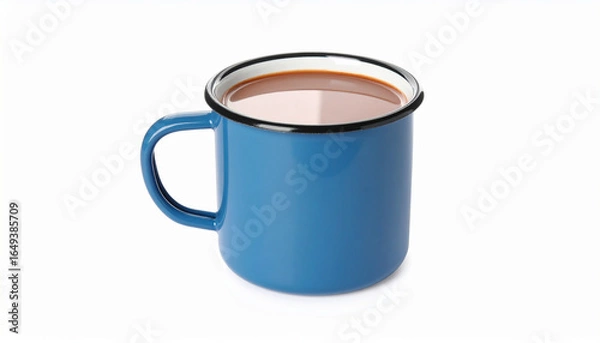 Fototapeta Hot chocolate in vintage enamel mug