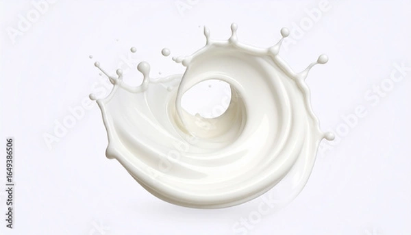 Obraz wirl of creamy milk splash on white background