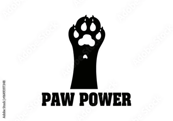 Fototapeta Paw power graphic symbol isolated on white background