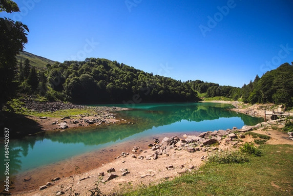 Fototapeta Green Lake on Goderdzi Pass, Adjara, Georgia (Mtsvane Lake)