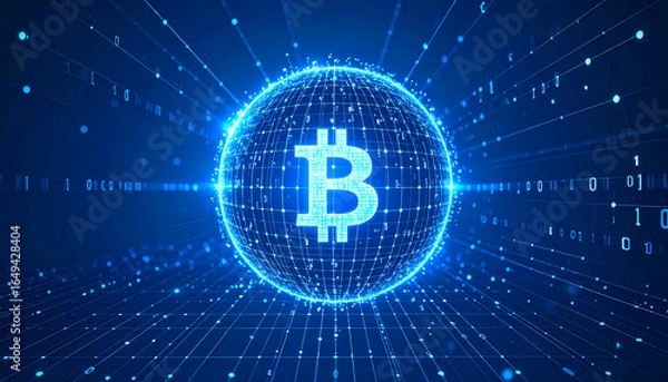 Obraz Bitcoin digital sphere illustration