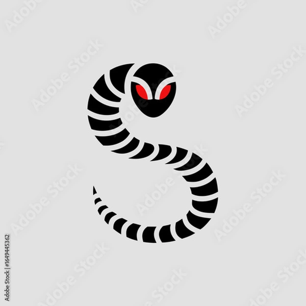 Obraz Robotic Snake Letter S Monogram Logo