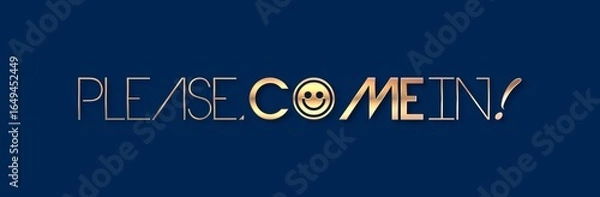 Obraz Testo PLEASE, COME IN con colore e sfondo variabile