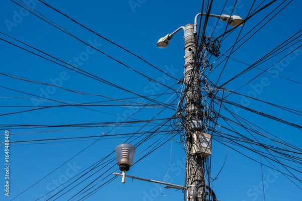 Obraz tangled fiber optic cables