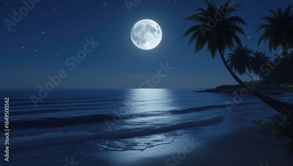 Obraz moon over the sea