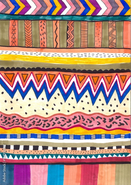 Obraz Colour hand drawn aztec