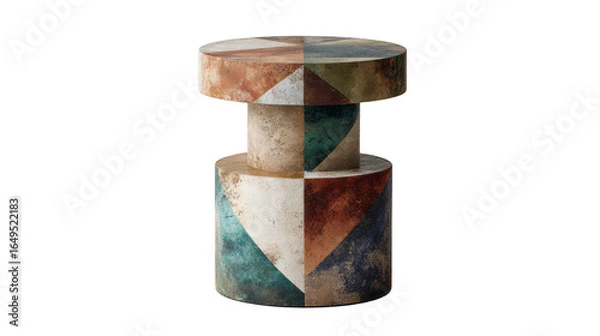 Fototapeta A photo of a retroinspired side table on white background
