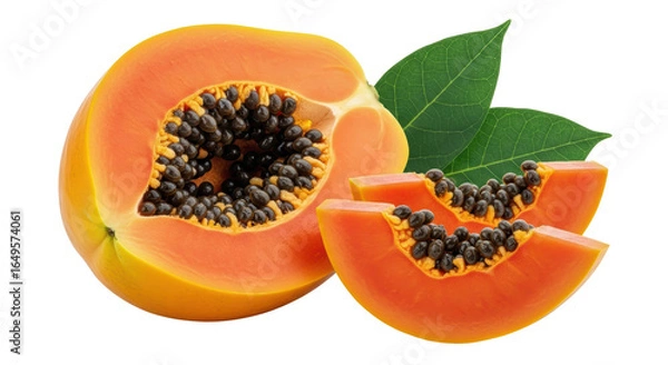 Obraz Isolated papaya with slice