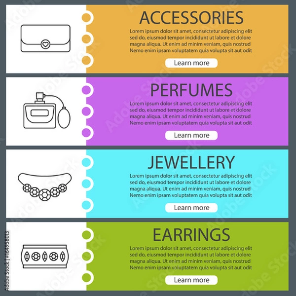 Fototapeta Women's accessories web banner templates set