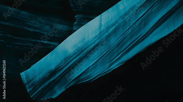Fototapeta Majestic large iceberg towering high in the dark waters under a starry night sky with reflection