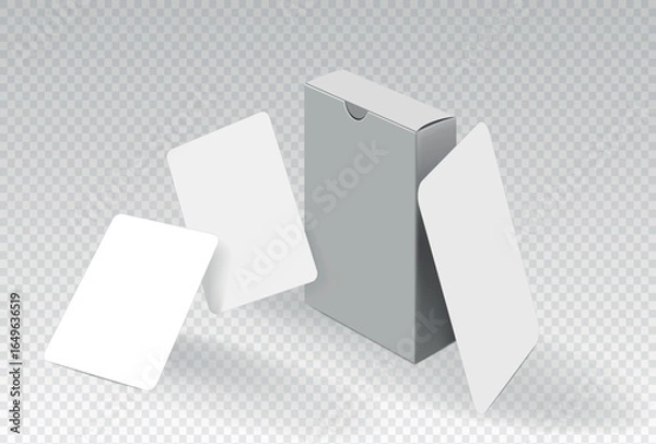 Obraz Playing cards with box mockup  without background