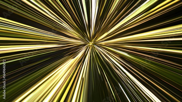 Fototapeta Striking yellow light streaks on a dark background creating a captivating visual experience of motion