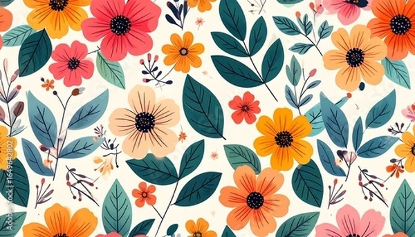 Fototapeta Floral Fabric Pattern