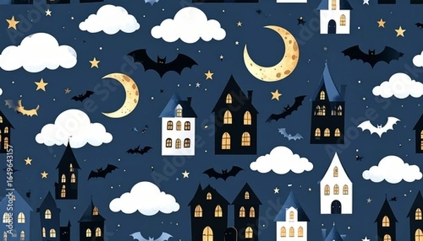Fototapeta Halloween Night Sky Pattern