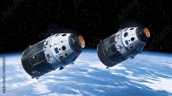 Fototapeta Impressive space station captured in a cosmic setting highlighting the intersection of science and art