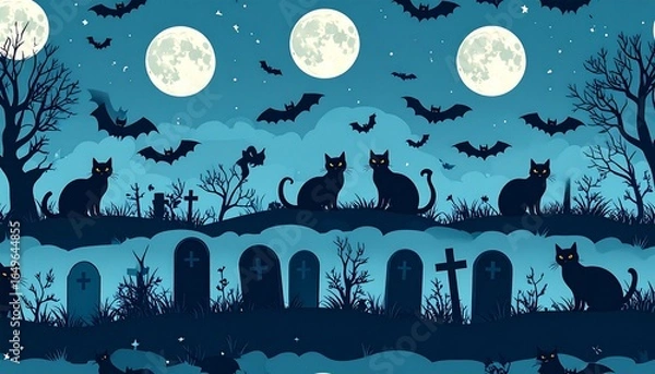 Fototapeta Spooky Night Pattern