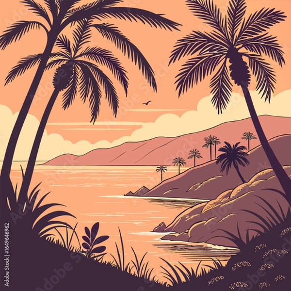 Fototapeta palm tree on the beach