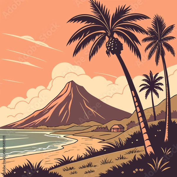 Fototapeta palm trees on the beach